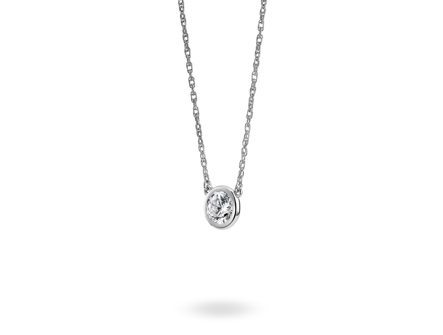 Basics Lab-Grown Diamond ½ct. Round Brilliant Bezel Pendant | White
