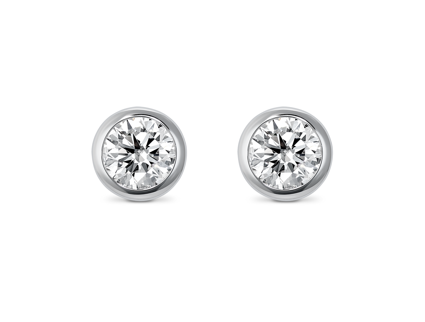 Basics Lab-Grown Diamond ½ct. tw. Round Brilliant Bezel Studs | White