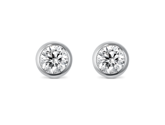 Basics Lab-Grown Diamond ½ct. tw. Round Brilliant Bezel Studs | White