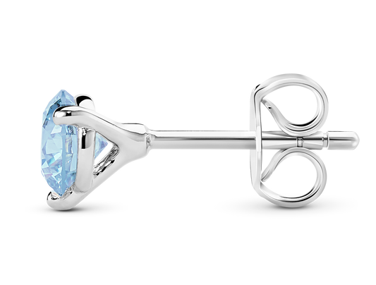 Side view of 14k white gold earring butterfly back