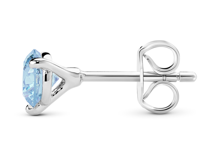 Side view of 14k white gold earring butterfly back