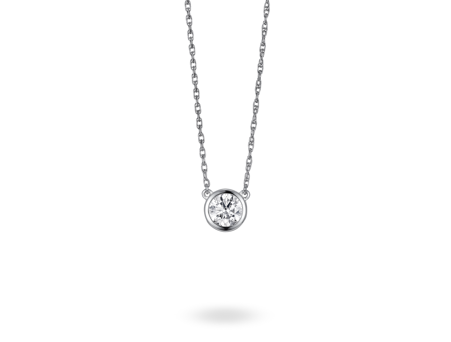Basics Lab-Grown Diamond ½ct. Round Brilliant Bezel Pendant | White