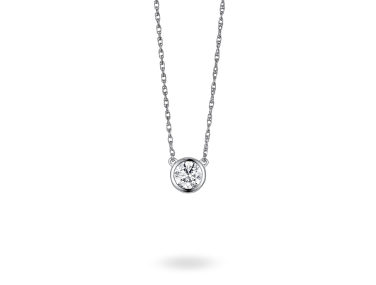 Basics Lab-Grown Diamond ½ct. Round Brilliant Bezel Pendant | White