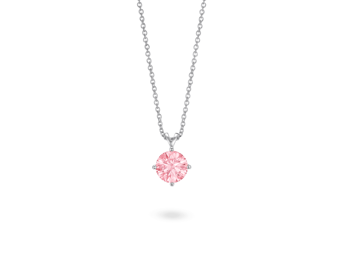 Finest Lab-Grown Diamond 1ct. Round Brilliant Solitaire Pendant | Pink