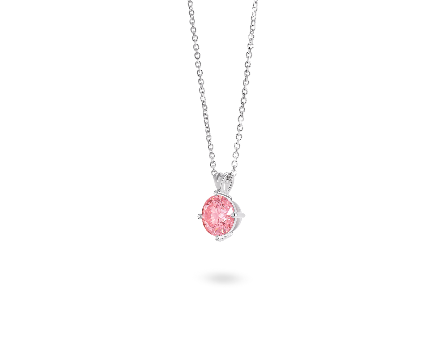 Finest Lab-Grown Diamond 1ct. Round Brilliant Solitaire Pendant | Pink