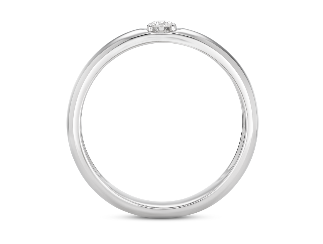 Lab-Grown Diamond ⅒ct. Modern Inset Stacking Ring | White